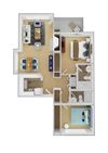 Keelers Corner Apartments Birch B 3D Floor Plan Keelers Corner Apartments Birch B 3D Floor Plan